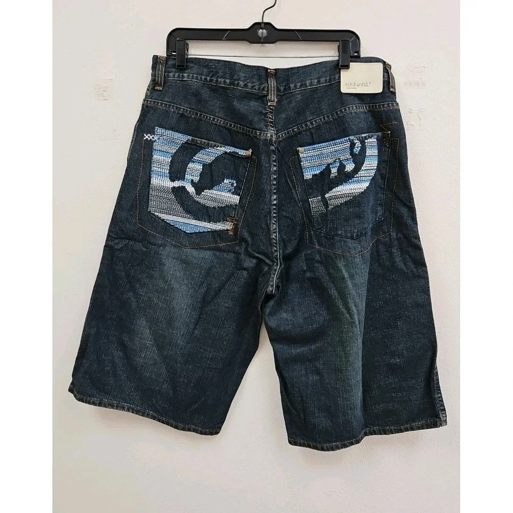 Ecko Unltd Y2K Hip Hop Skater Shorts Jorts 36 Denim Baggy Fit  NWT Dead Stock